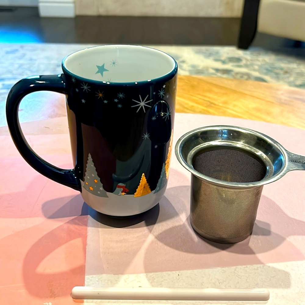 David’s Tea Nordic Mug Rich Navy Tea Party